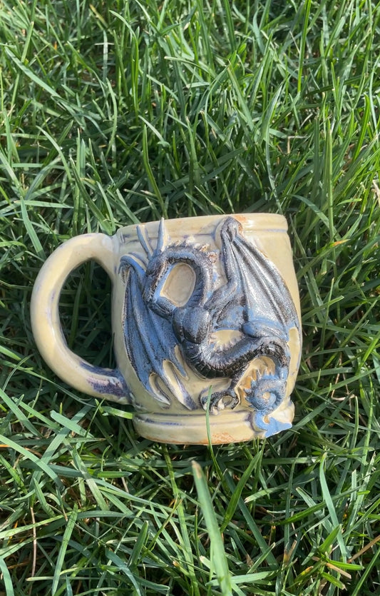 Dragon Mug- Indigo Eggshell